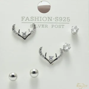 پک گوشواره استیل طرح شاخ گوزن