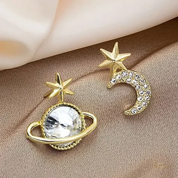 گوشواره استیل زنانه طرح زحل و ماه