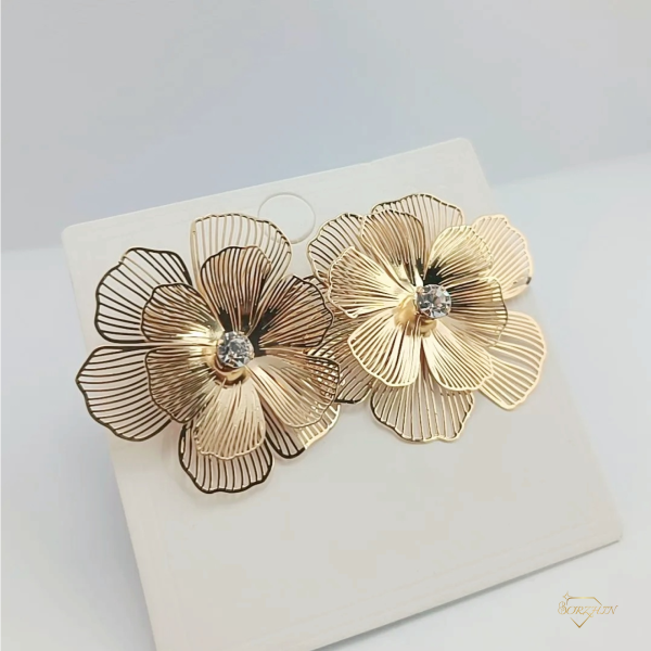 گوشواره استیل زنانه طرح گل پنج پر - Image 2