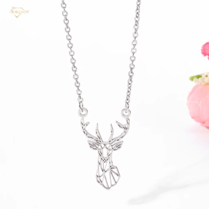 گردنبند استیل زنانه طرح گوزن