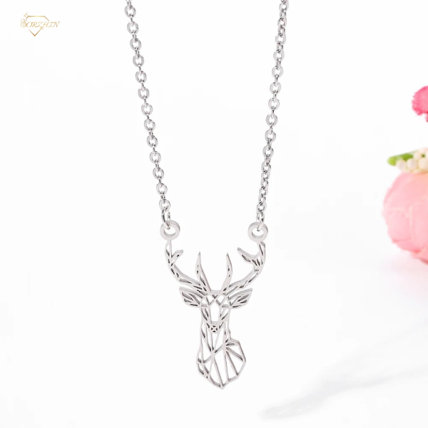 گردنبند استیل زنانه طرح گوزن