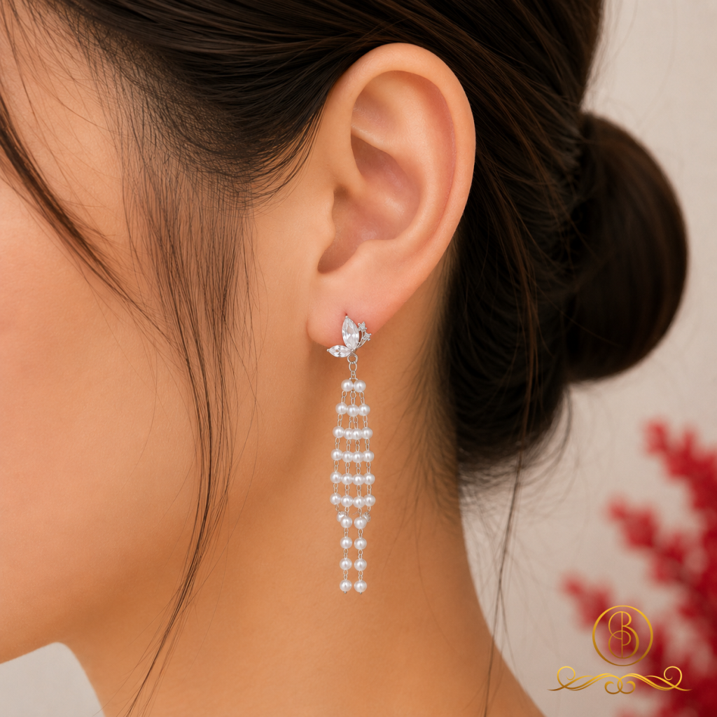 گوشواره استیل مرواریدی