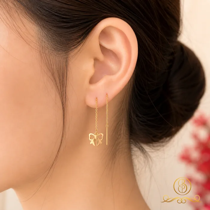 گوشواره بخیه مدل پاپیون