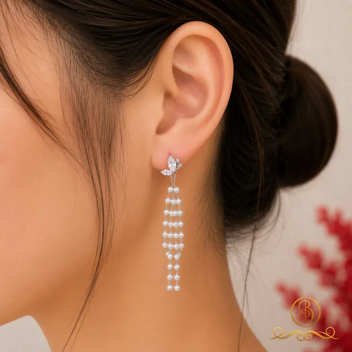 گوشواره استیل مرواریدی